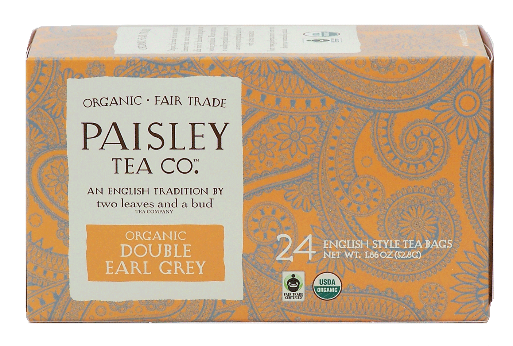 Paisley Tea Co.  double earl grey organic english style tea bags, 24-count Full-Size Picture